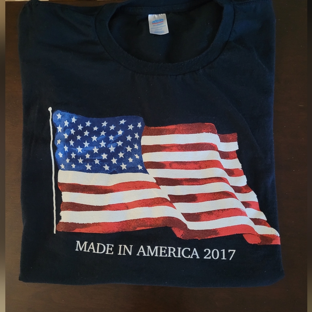 Made In America 2017 Graphic Short Sleeve T-Shirt USA American Flag, Sz 2XL